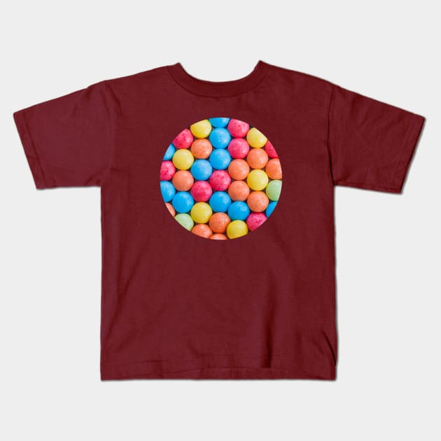 Multicolored Sweet and Sour Candy Sugar Tarts Photo Circle Kids T-Shirt by love-fi